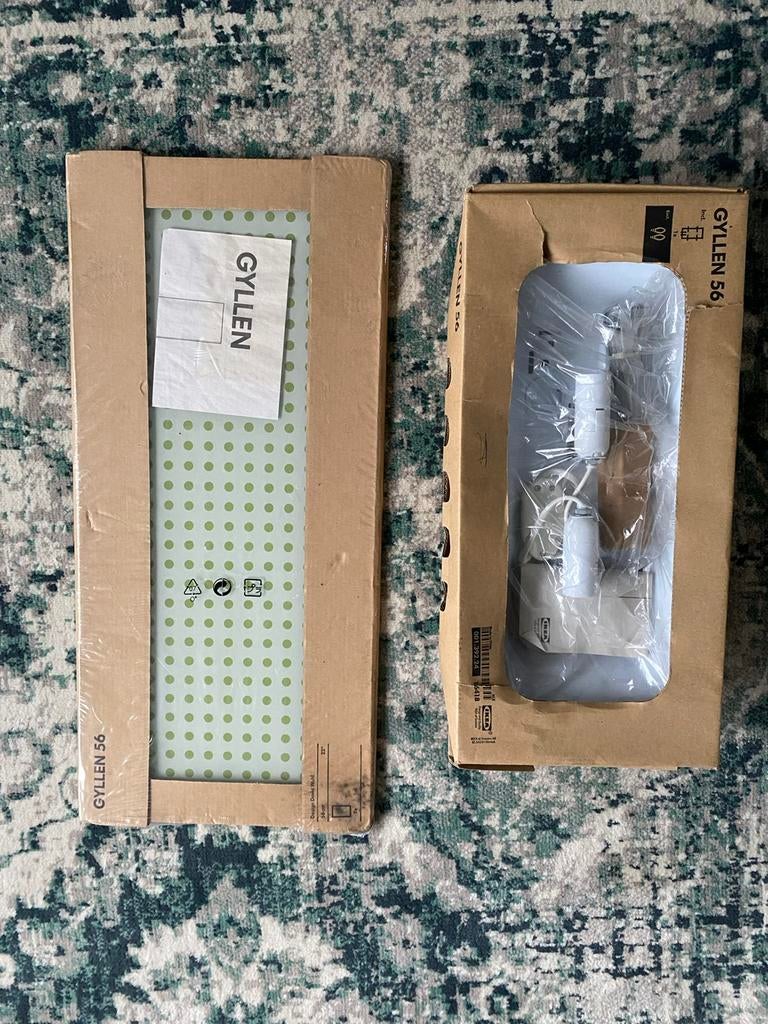 Vintage Ikea Gyllen wandlamp Zweeds design-Zeldzaam, Ophalen, Nieuw, Glas, Retro