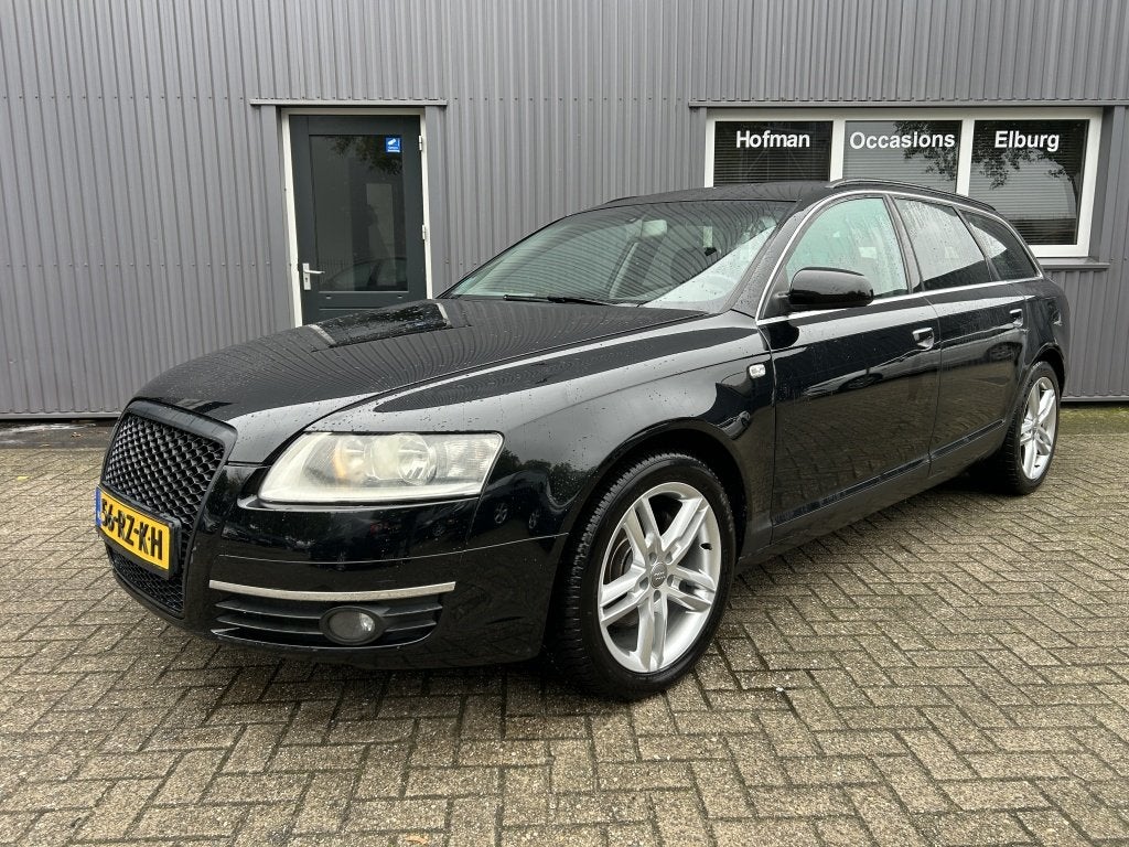 Audi A6 Avant 3.2 FSI Handbak 256PK Airco LEER PDC!, Auto's, Gebruikt, Zwart, Verwarmde buitenspiegels, Zwart