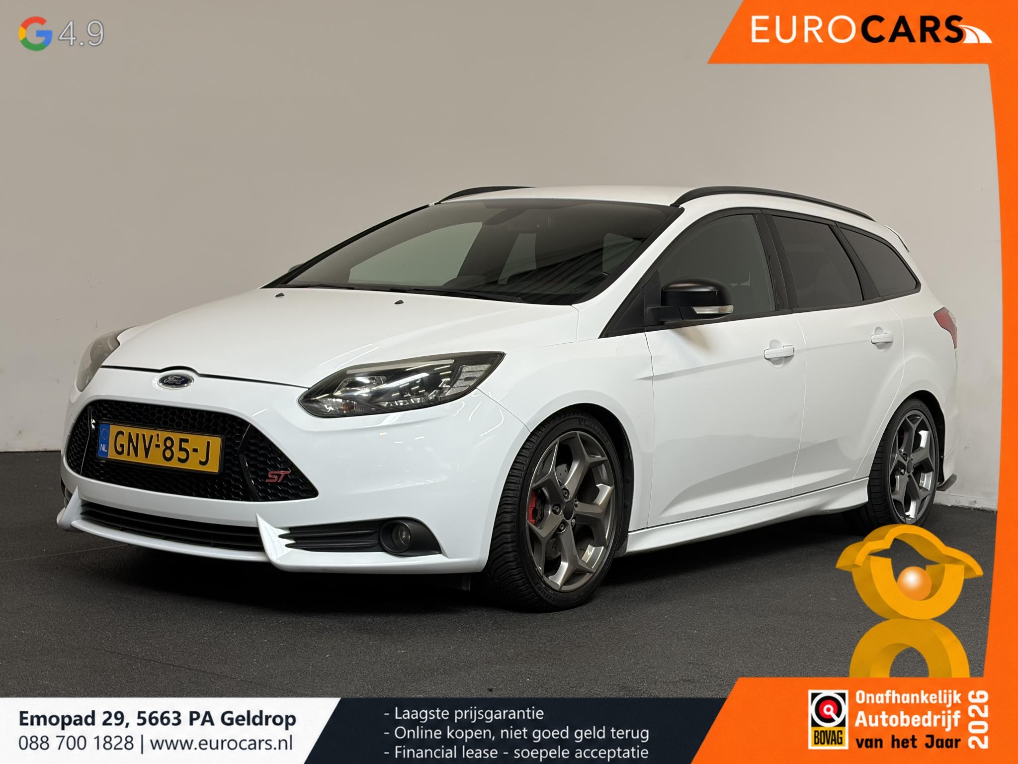 Ford Focus Wagon 2.0 EcoBoost ST-2 Navigatie Lederen bekledi, Auto's, Euro 5, Gebruikt, 4 cilinders, Leder en Stof