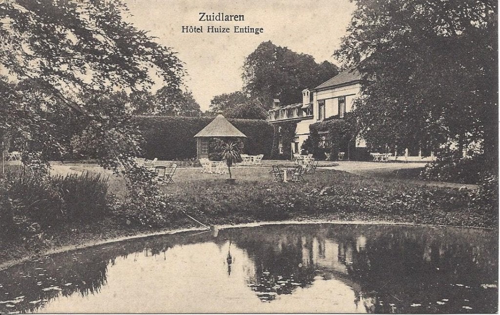 Zuidlaren (Dr.) Hotel Huize Entinge, ca. 1920 gelopen, Ophalen of Verzenden, Voor 1920, Gelopen, Drenthe