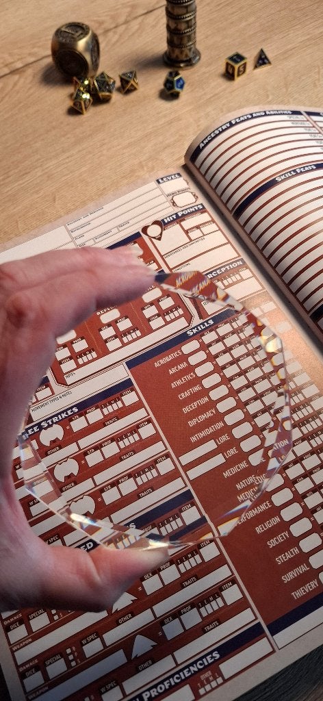 Kristallen D&D helper Onderzetter Diamant vorm loot idee, Onbekend, Warhammer, Ophalen of Verzenden, Zo goed als nieuw