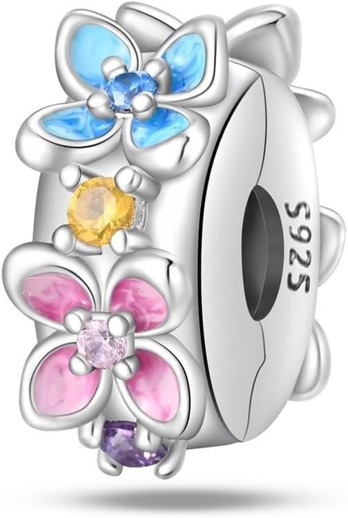 Pandora clip bedel kleurrijk S925 geëmailleerde bloemen, Sieraden, Tassen en Uiterlijk, Ophalen of Verzenden, Zo goed als nieuw