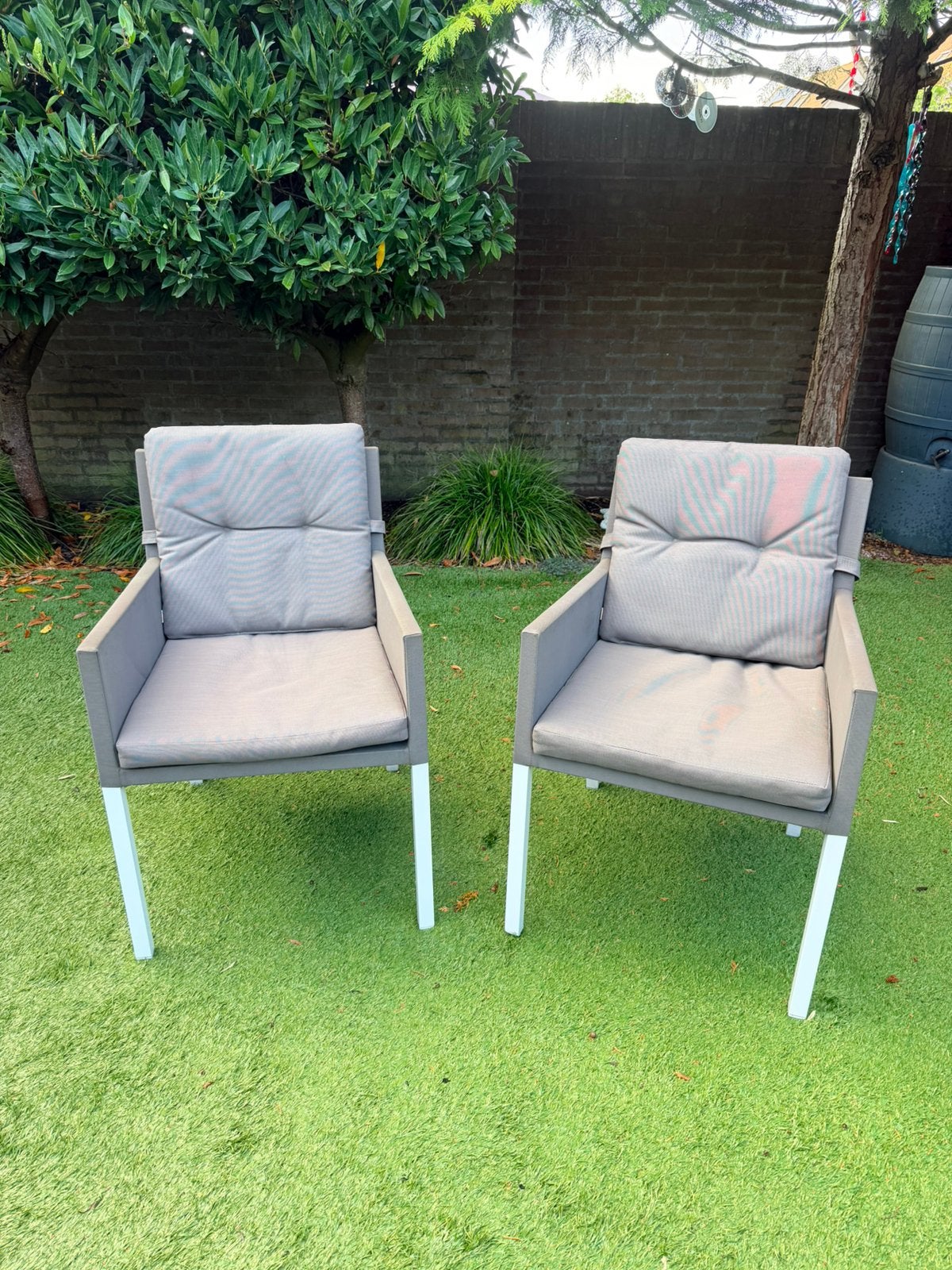 2 kuipstoelen voor buiten met kussens - LIFE Outdoor Living, Tuin en Terras, Ophalen, Gebruikt, Overige materialen