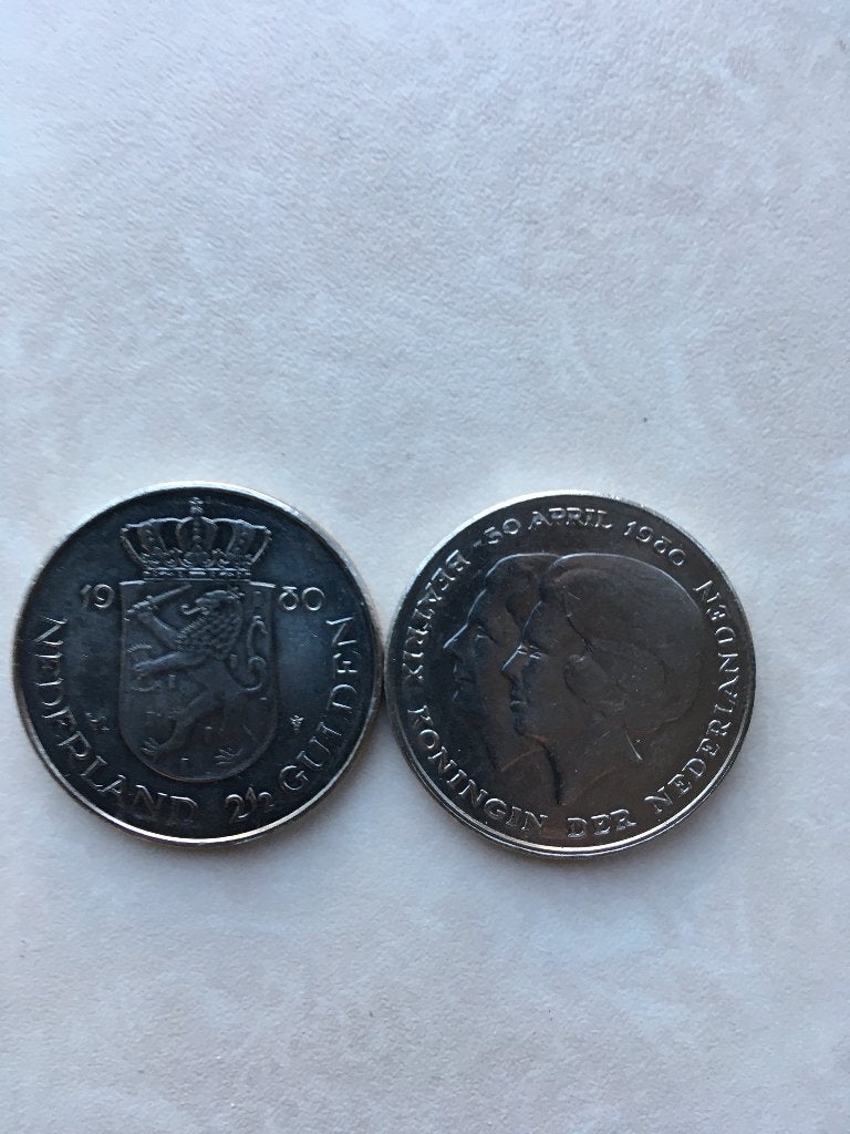 Te Koop munten uit het gulden tijdperk., Ophalen, Koningin Juliana, 2½ gulden, Losse munt