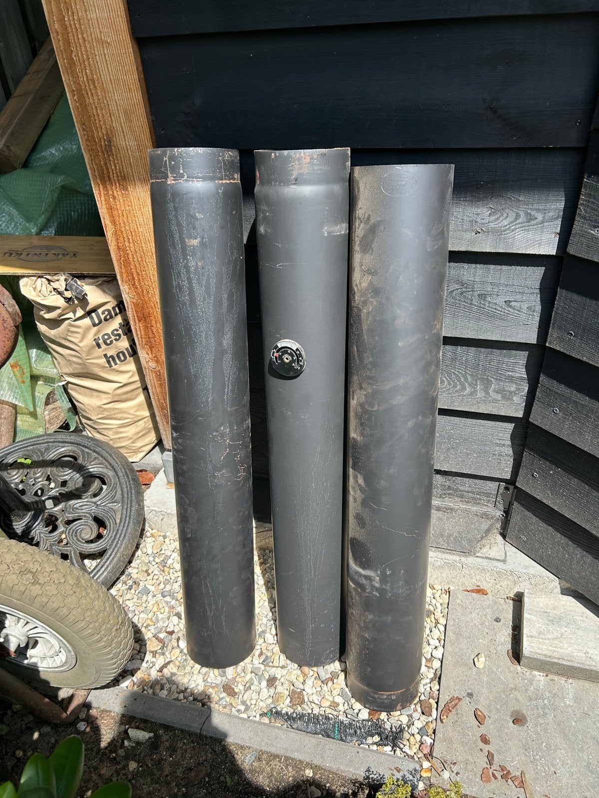 Kachelpijp dikwandig 100cm, 15cm Ø) 2mm dik, Ophalen, Gebruikt, Hout, Houtkachel