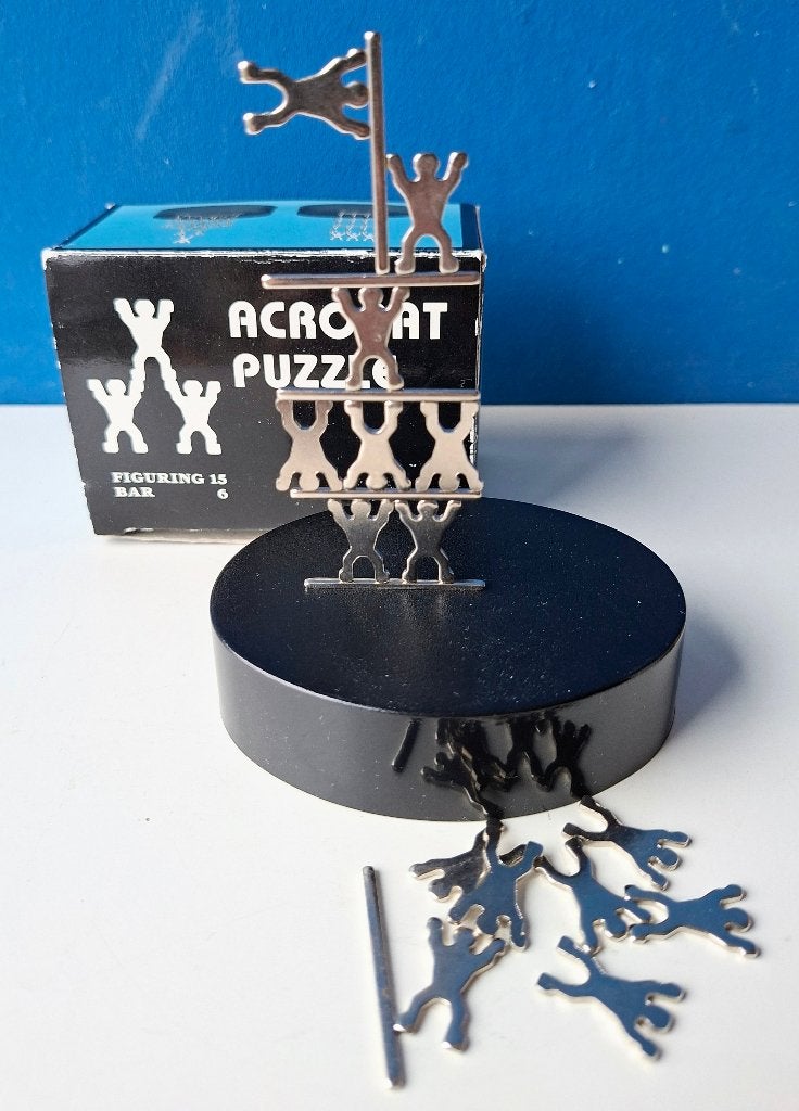 Retro Acrobat Puzzle/magnetisch behendigheidsspel, Ophalen of Verzenden, Gebruikt