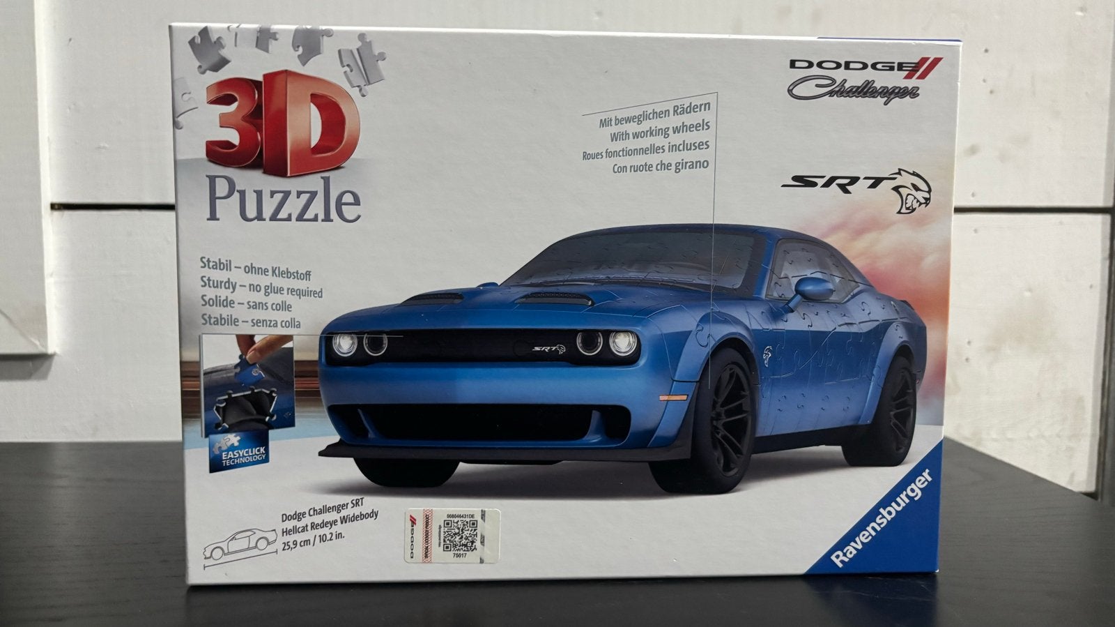 Ravensburger 3D Puzzel Dodge Challenger SRT Hellcat, Ophalen, Meer dan 50 stukjes, Zo goed als nieuw, 6 jaar of ouder