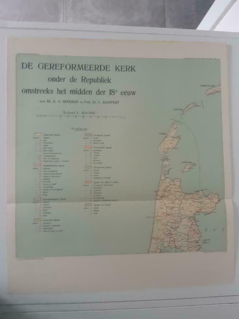 B097/ Plattegrond Gereformeerde kerk 18e eeuw. litho 1927, Antiek en Kunst, Ophalen of Verzenden
