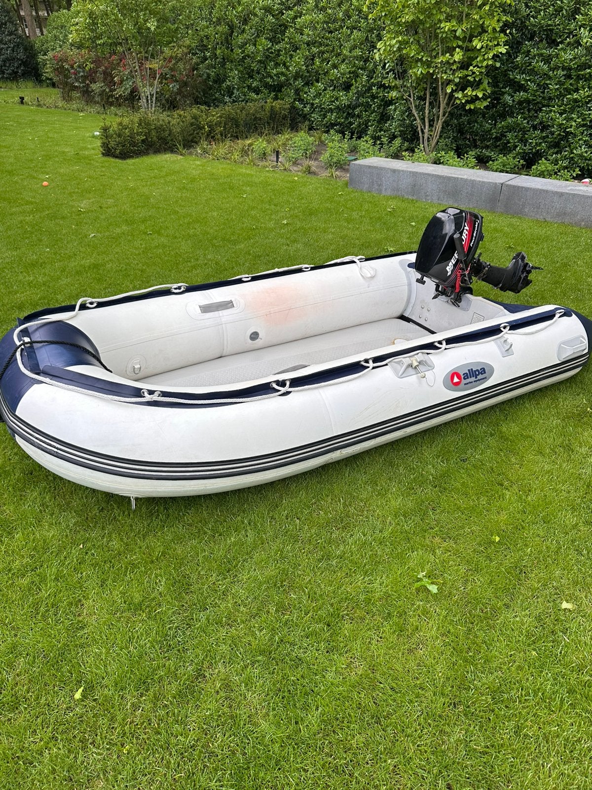 Allpa rubberboot 3.20m + goed lopende Mercury 5pk, Ophalen, Airdeck, Gebruikt, Inclusief motor