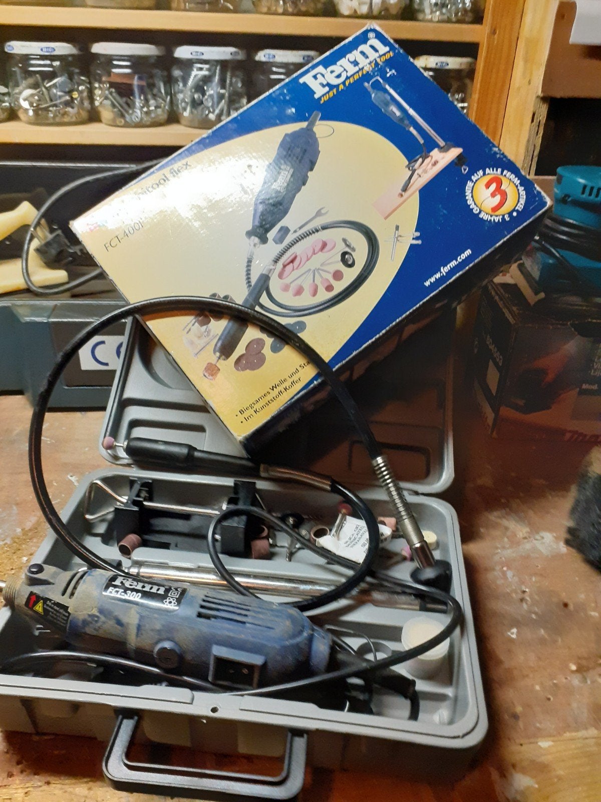 Ferm Combi Flex FCT-400F multi tool met accessoires, Ophalen, Gebruikt, Minder dan 400 watt, Overige typen