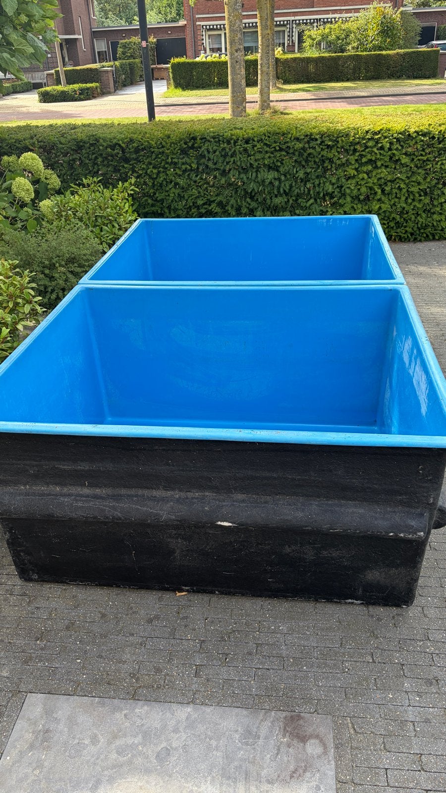 Grote blauwe vijver kweek bakken, Ophalen, Gebruikt