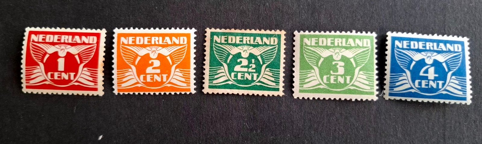 Nederland 1924 nvph 144-148 Vliegende duif Ongebruikt, Ophalen of Verzenden