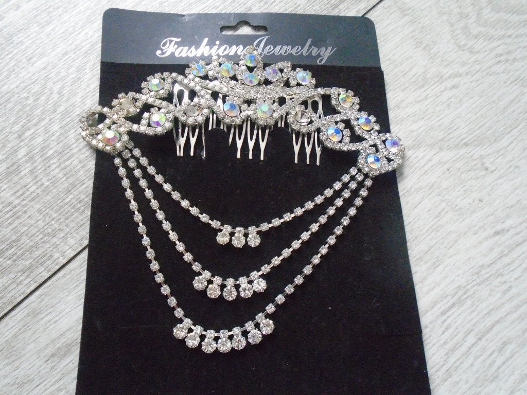 Haarkam Kroon met strass en kettingen Bruidsaccessoire Nieuw, Kleding | Dames, Trouwkleding en Trouwaccessoires, Verzenden, Nieuw