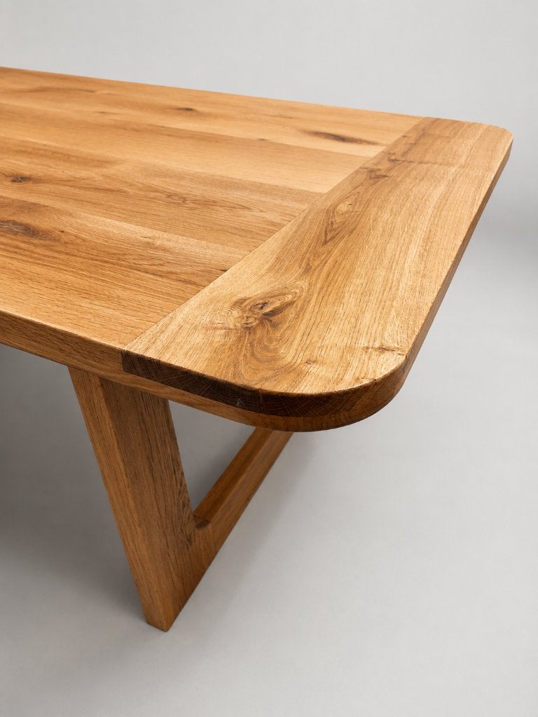 Moderne, massieve duurzame tafel, gerecycled hout, Huis en Inrichting, Tafels | Eettafels, 100 tot 150 cm, Eikenhout, Ophalen of Verzenden