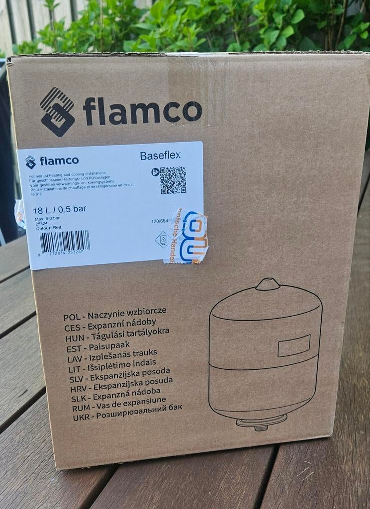 Flamco baseflex expansievat 18l 0.5bar, Ophalen