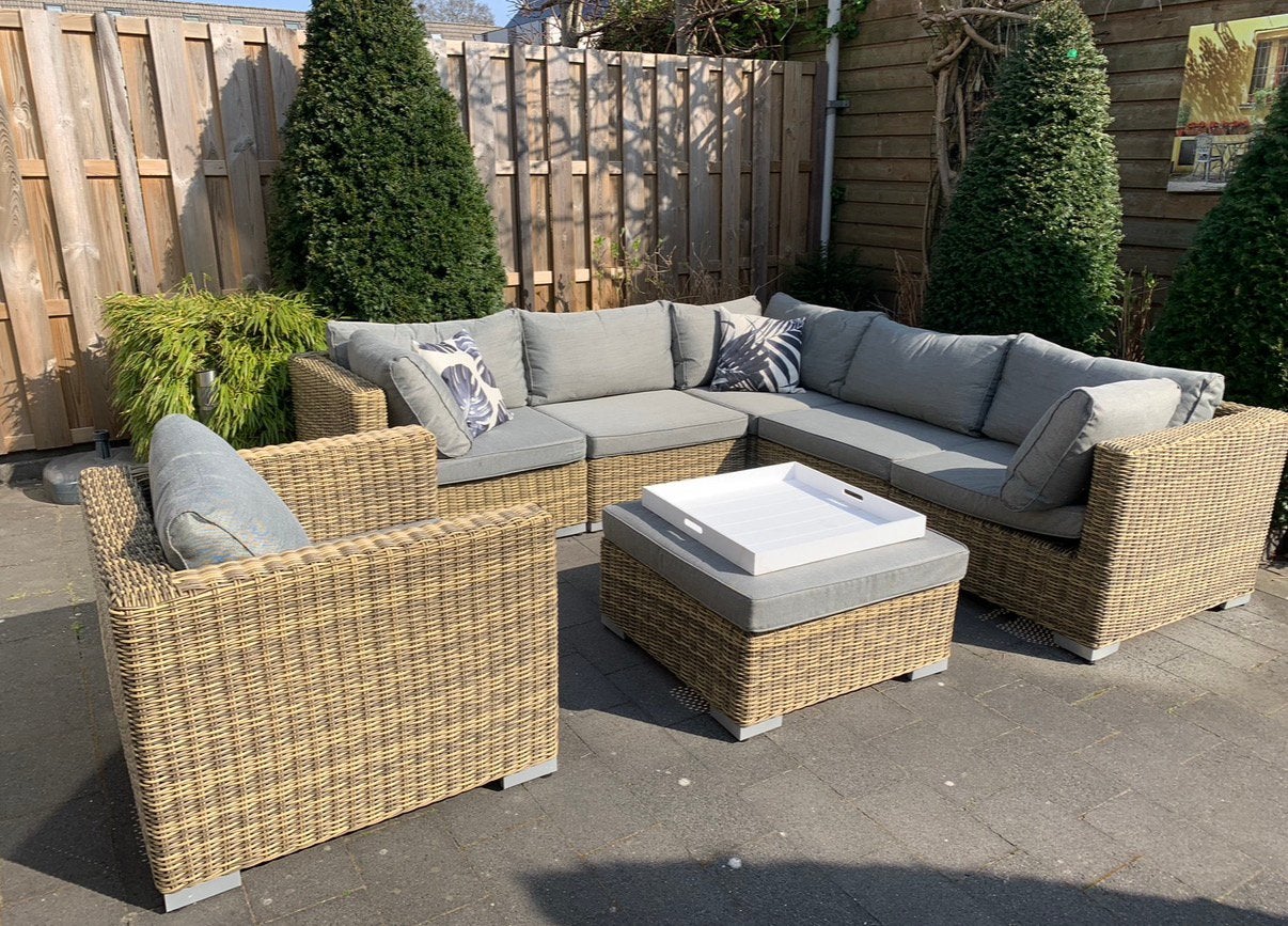 Loungebank - loungeset - tuinset met fauteuil en kussens