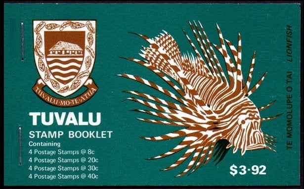 TUVALU 1980 Vissen Postzegelboekje, Stanley Gibbons: SB-2,, Verzenden, Postfris, Dier of Natuur