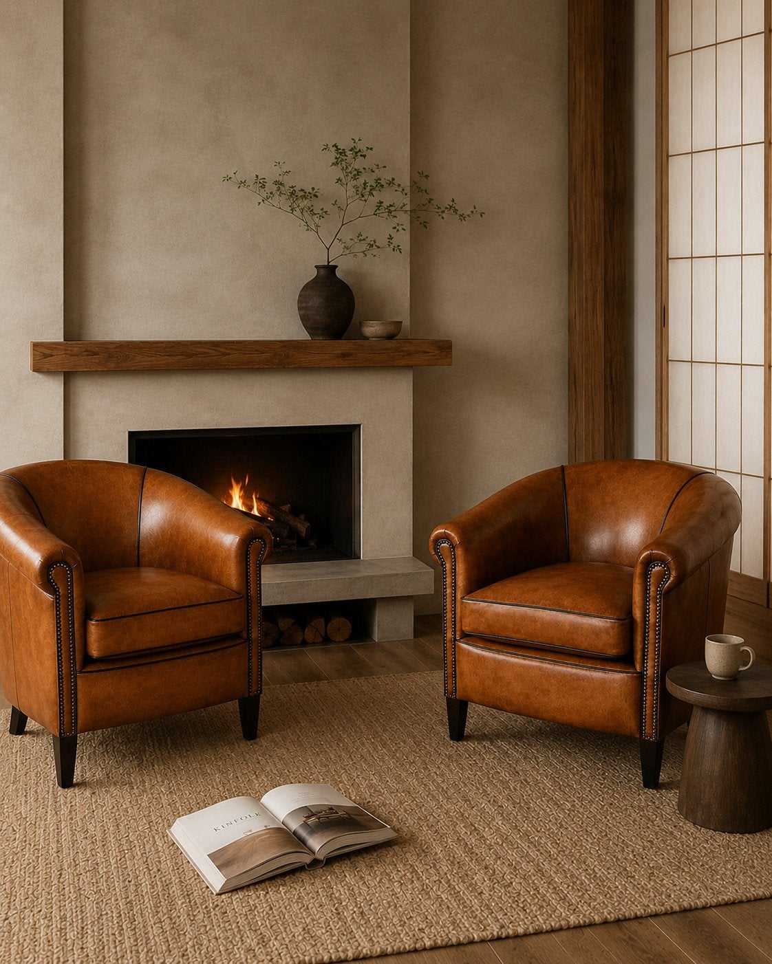 SCHAPENLEREN CLUB FAUTEUIL LIVERPOOL COGNAC SCHAAPSLEDER, Ophalen of Verzenden, Nieuw, 75 tot 100 cm