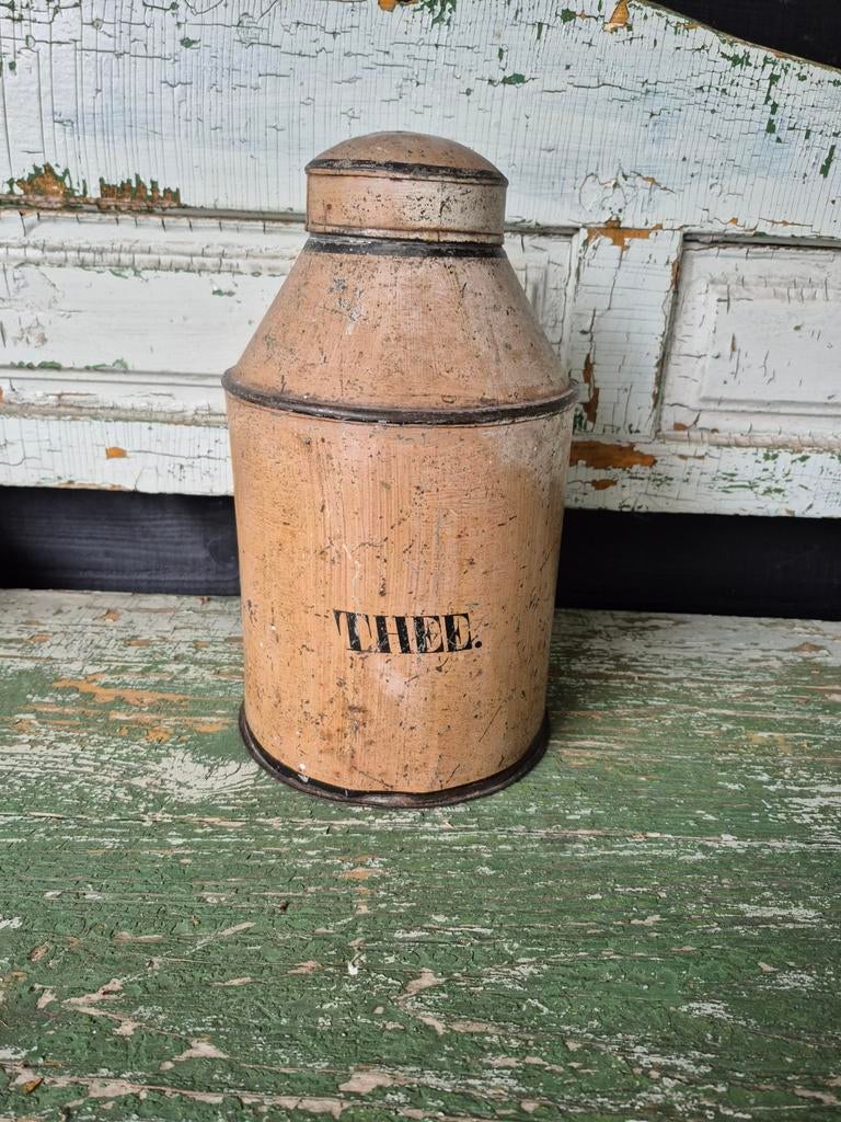 Antieke theebus met opschrift 'THEE', Antiek en Kunst, Ophalen of Verzenden