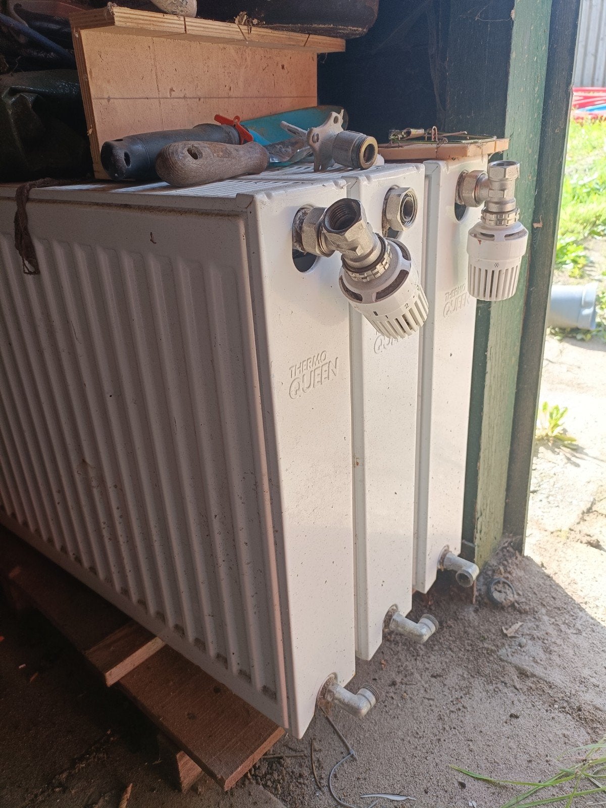 3 Radiatoren 120x50 dubbel met thermostaatkraan, Ophalen of Verzenden