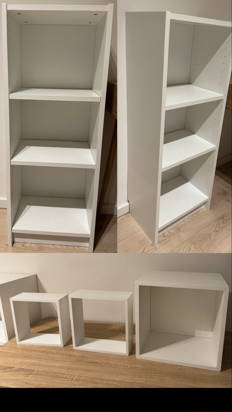 Witte Boekenkast met Kubusplanken