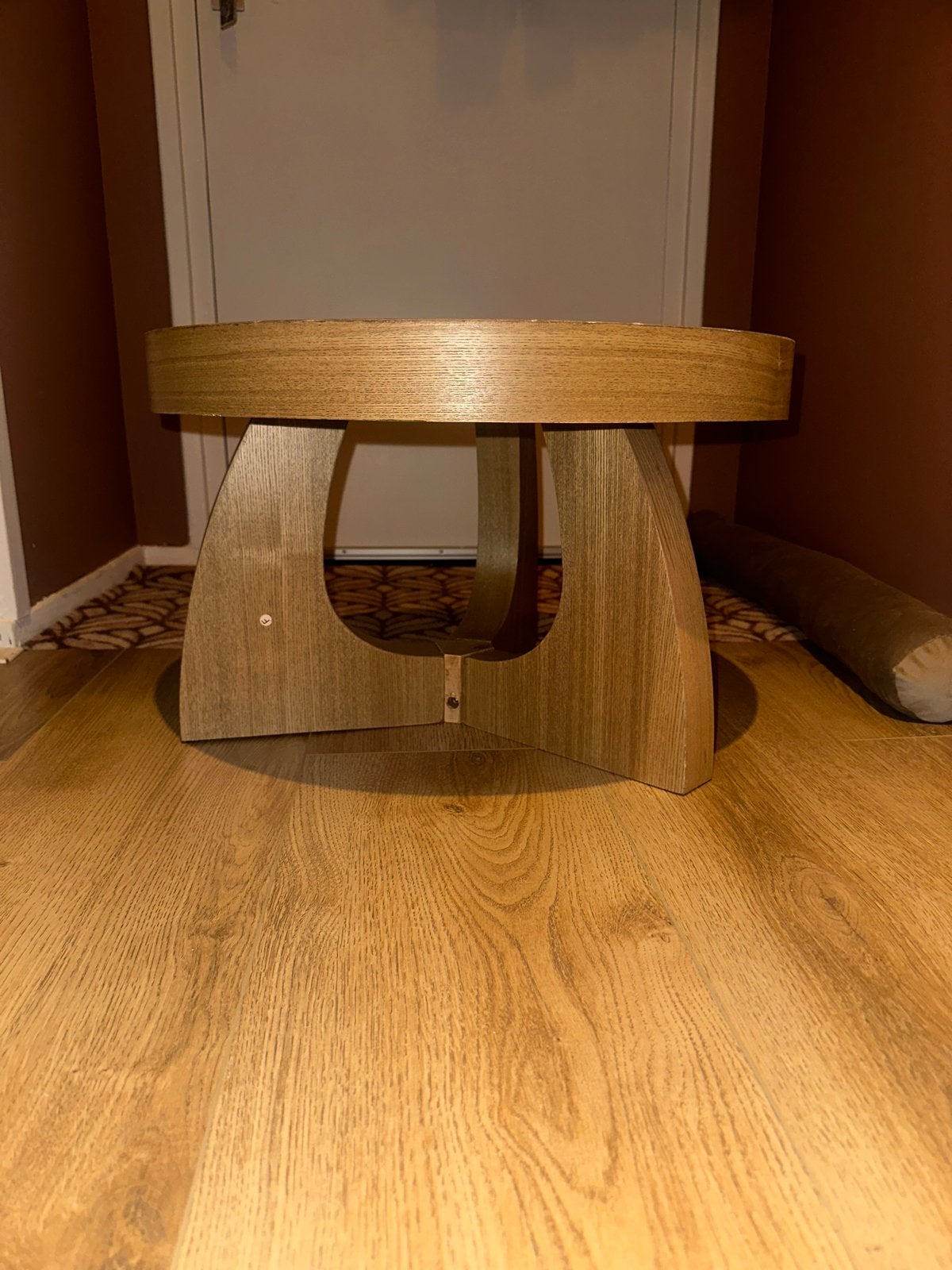 WOOOD Tala bijzettafel MDF fineer naturel, Ophalen, Minder dan 45 cm, Rond, 55 tot 75 cm