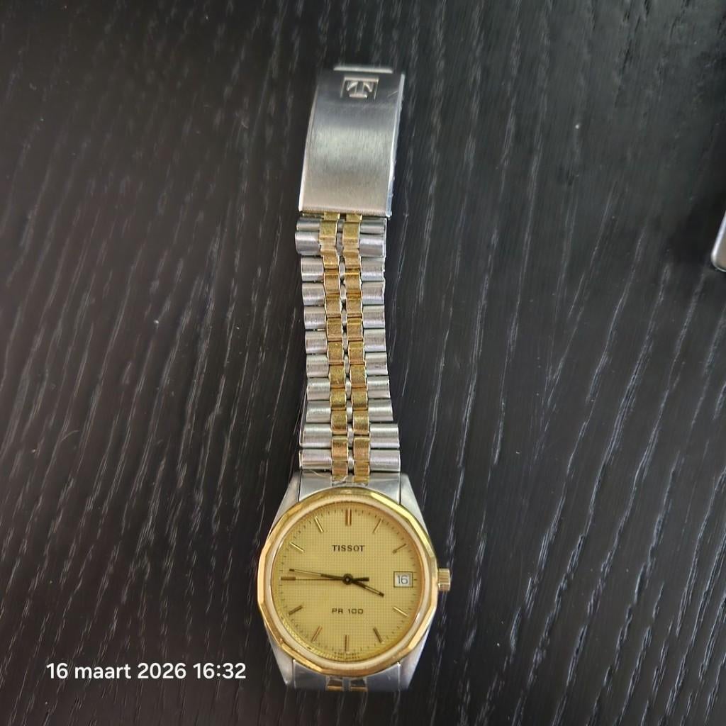 Tissot PR 100 Gouden Dameshorloge, Sieraden, Tassen en Uiterlijk, Horloges | Dames, Overige merken, Staal, Polshorloge, Ophalen of Verzenden