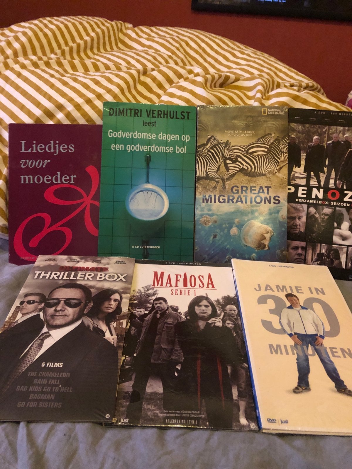 Diverse DVD's en luisterboeken: Thriller, Maffia, Natuur, Gebruikt, Vanaf 16 jaar, Nederlands, Inclusief doosje