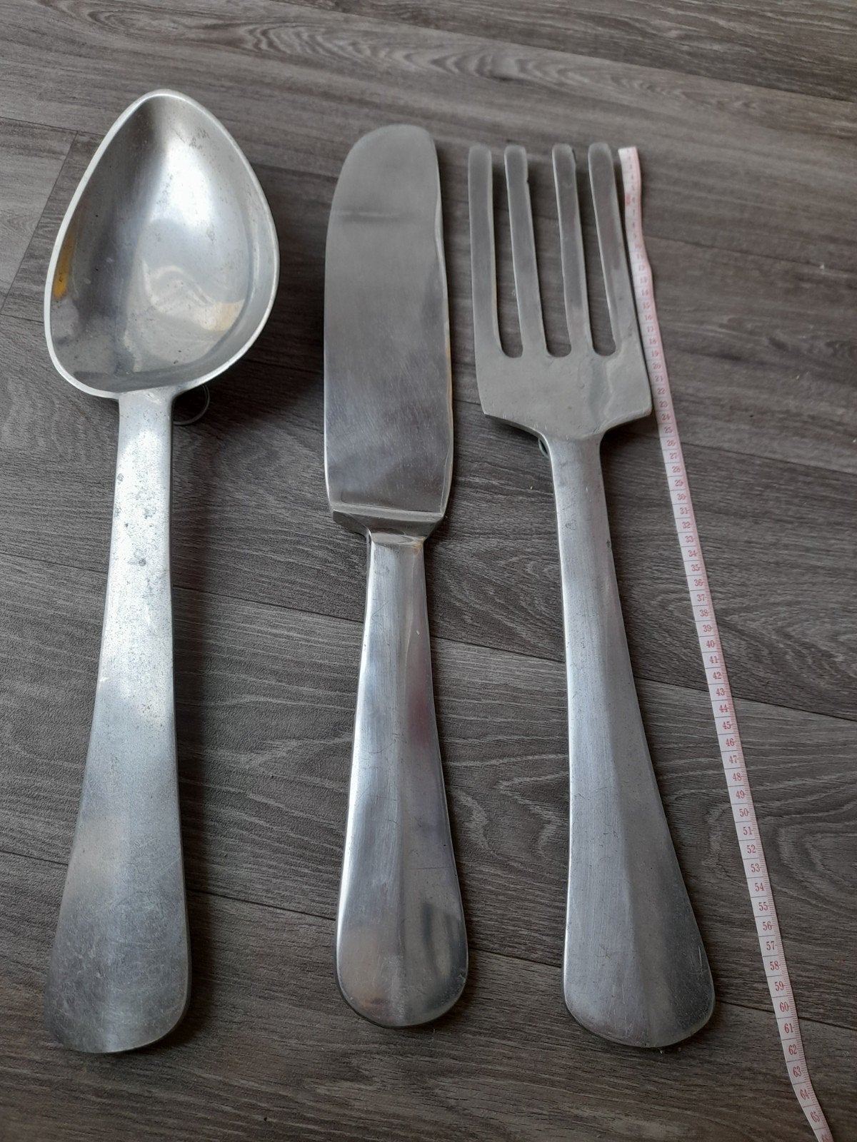 Grote decoratieve bestekset: lepel, vork, mes, Ophalen of Verzenden
