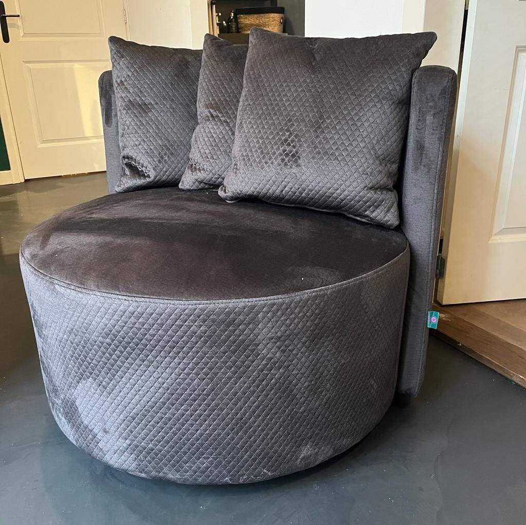 Draaifauteuil ROND bruin stof 92 cm laagste STUNT prijs, Nieuw, 75 tot 100 cm, Ophalen of Verzenden, Stof