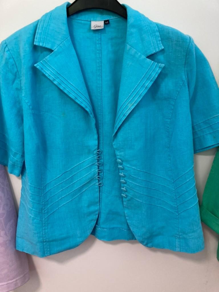 zomers, turquoise jasje/ hesje. maat 42, Ophalen of Verzenden, Zo goed als nieuw, Maat 42/44 (L), Blauw