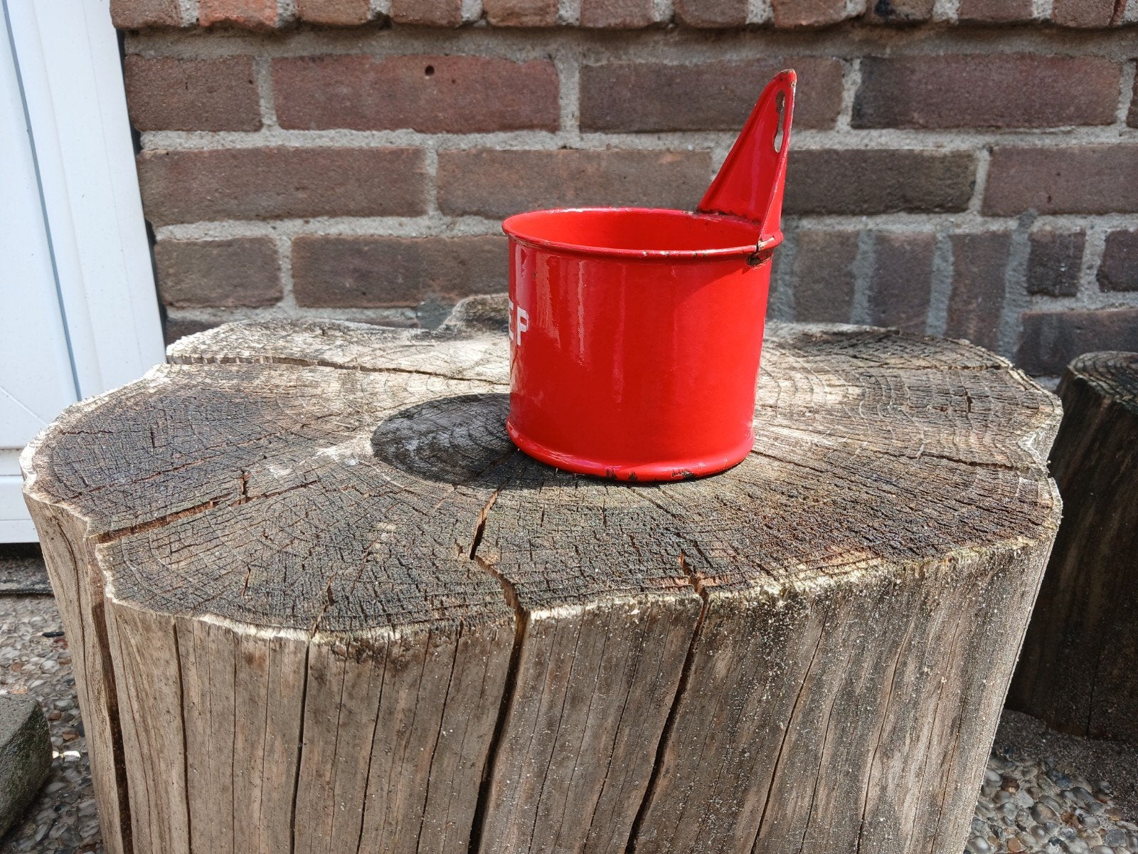 Rood emaille zeepbakje - Vintage verzamelobject, Ophalen of Verzenden
