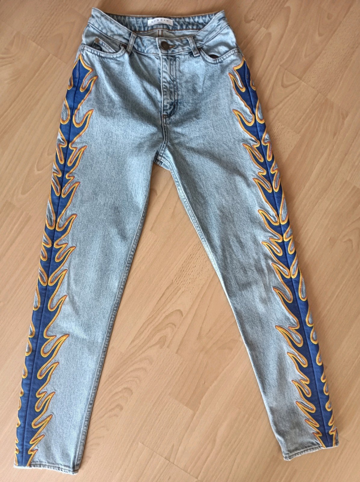 Sandro flame spijkerbroek in maat 34, Kleding | Dames, Blauw, Ophalen of Verzenden, Zo goed als nieuw, W27 (confectie 34) of kleiner