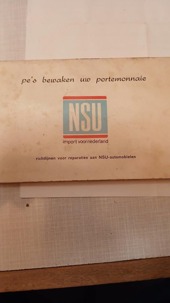 NSU Reparatie Richtlijnen - Oldtimer Auto Handleiding, Ophalen of Verzenden, Gelezen, Overige merken, NSU Import Nederland
