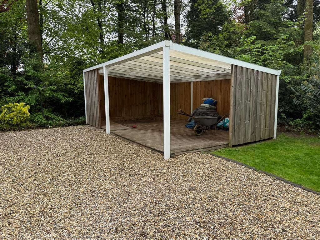 Overkapping aluminium 710x420 cm met vlonder, Ophalen, Gebruikt, Overige typen