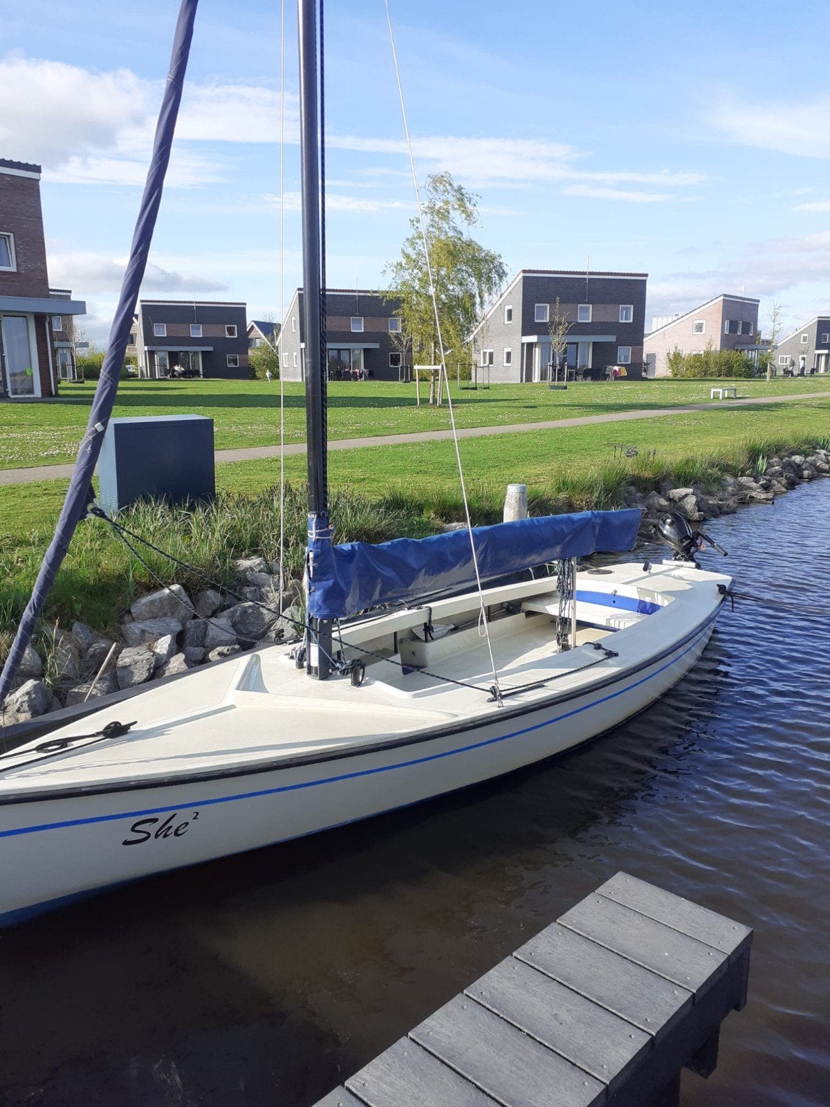 Zeilboot type valk polyester, Valk, Ophalen, Polyester, Buitenboordmotor