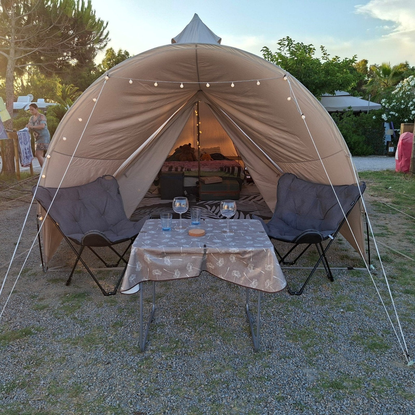 Obelink Sahara 500 de luxe Bell met luifeltent met Luifel, Caravans en Kamperen, Ophalen