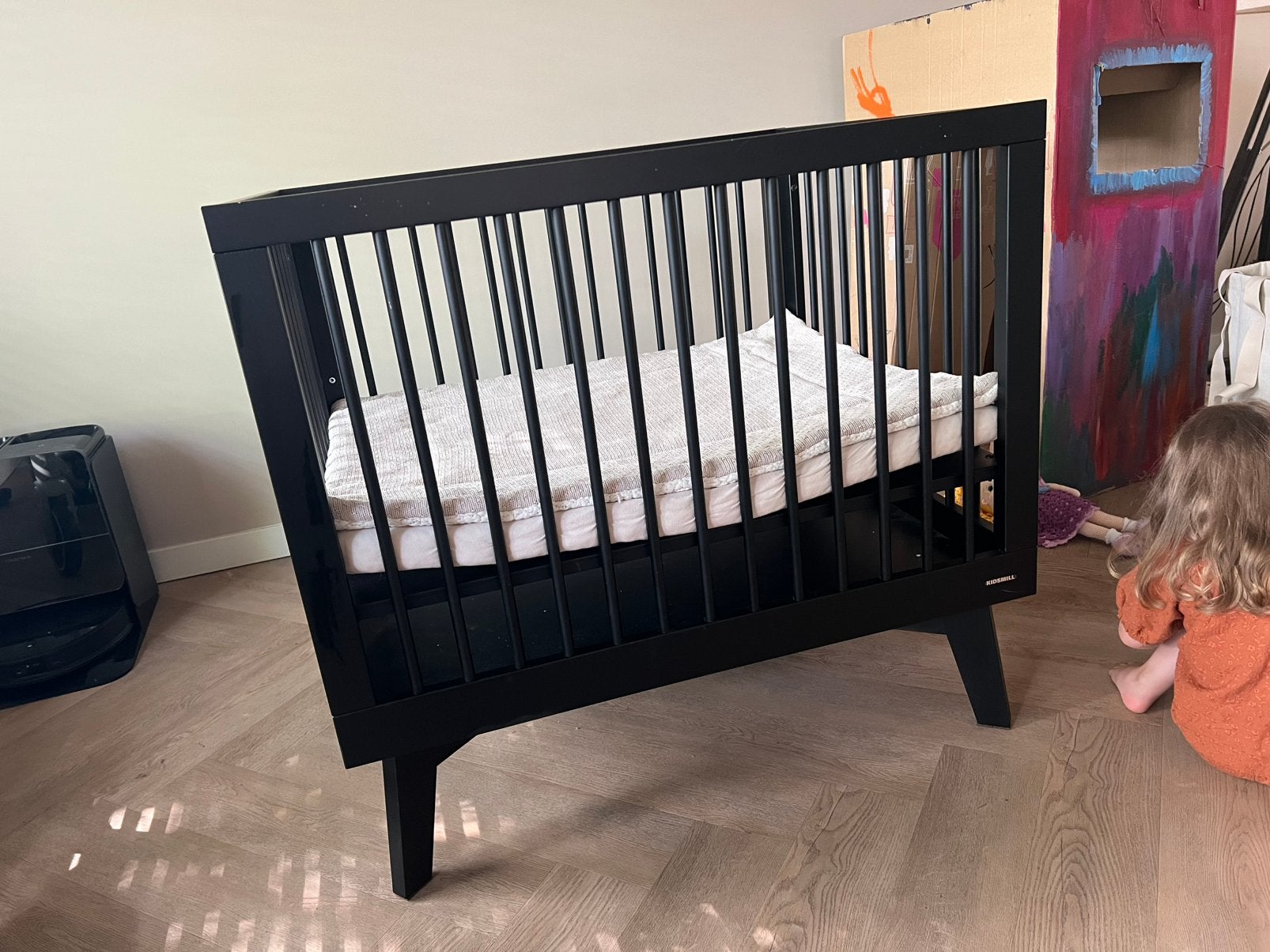 Kidsmill sixties Box mat zwart, Ophalen, Gebruikt, Ledikant