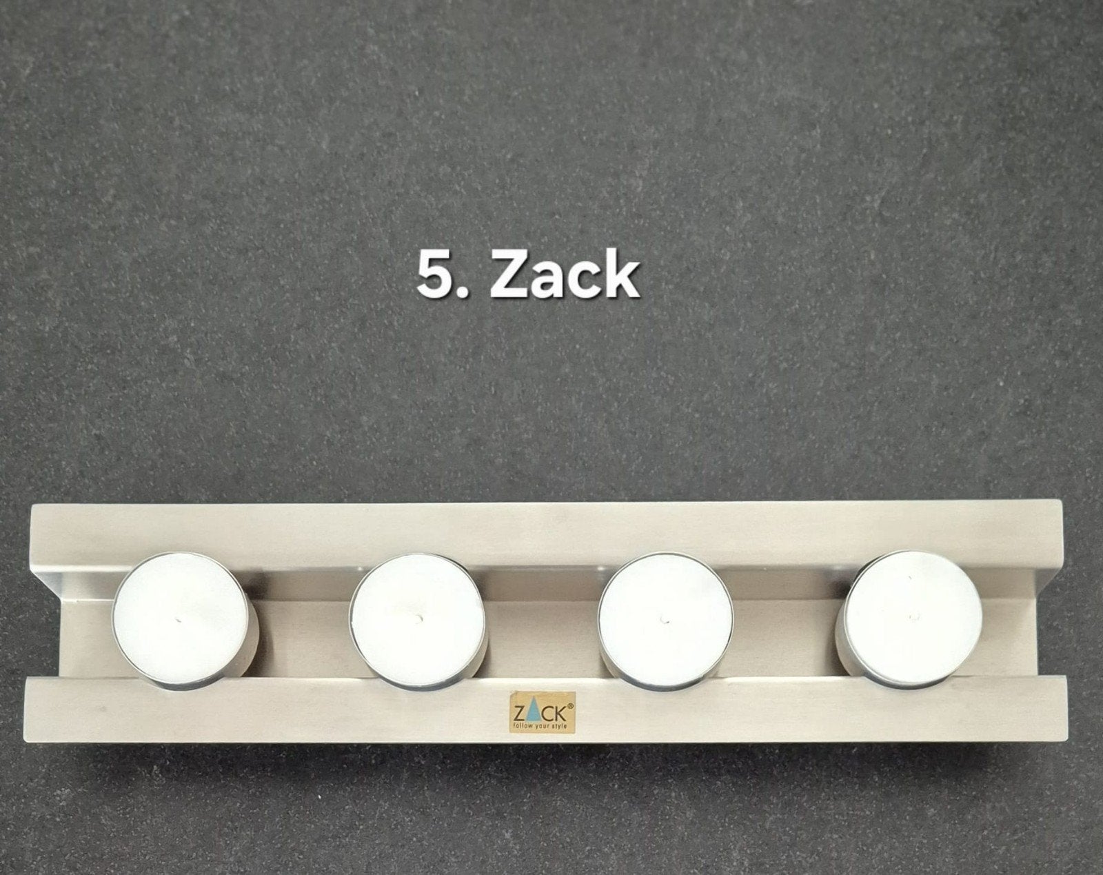 Zack RVS Kandelaar voor 4 theelichtjes, Ophalen of Verzenden, Zo goed als nieuw, Metaal, Grijs