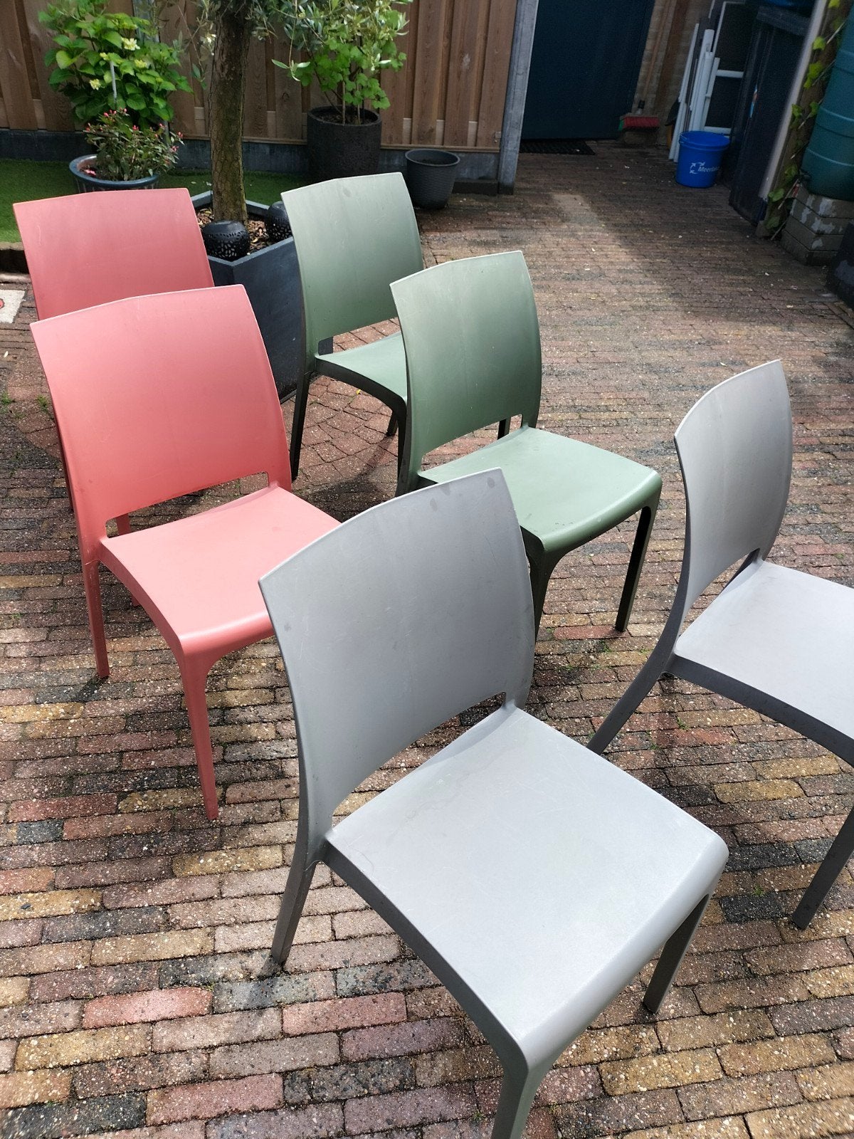 Tuinstoelen 6x, Tuin en Terras, Ophalen of Verzenden, Gebruikt, Kunststof, Stapelbaar