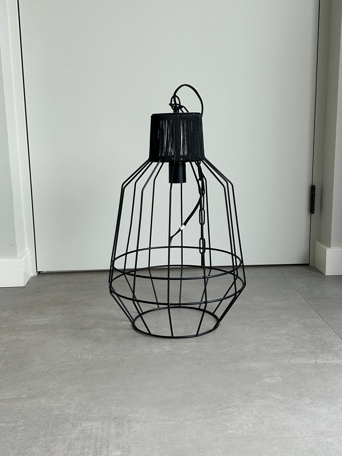 Zwarte Eettafel Lamp van Staaldraad - Modern Design, Ophalen, Gebruikt, Metaal, E27 (groot)
