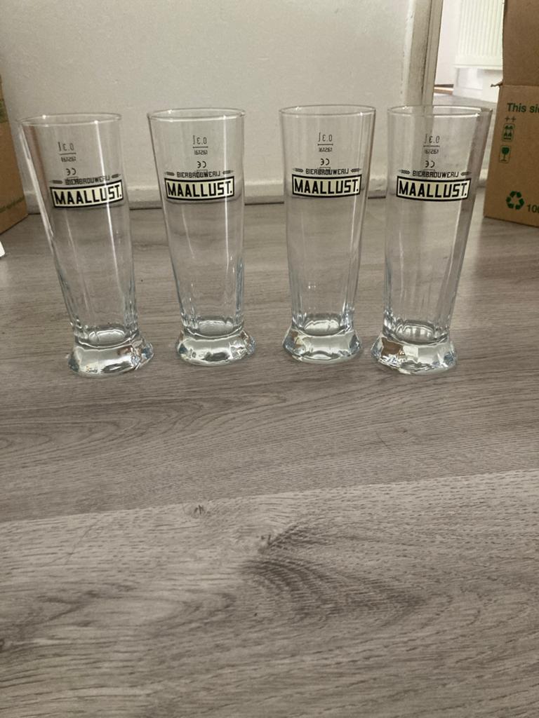 4x Bierbrouwerij Maallust glazen - Origineel & Nieuw (0,3L), Ophalen of Verzenden, Nieuw, Glas of Glazen, Overige merken