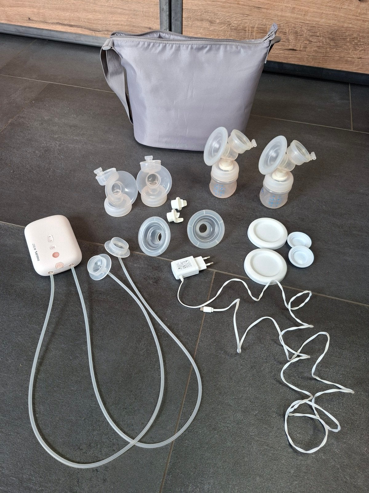 Philips Avent dubbele borstkolf met reserve onderdelen, Ophalen of Verzenden, Borstkolf