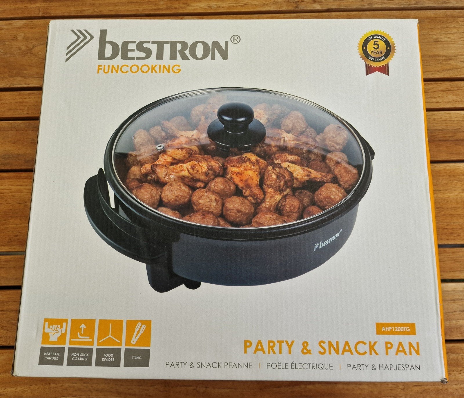Bestron AHP1200 Elektrische Hapjespan - Ø 30 cm, 1500W, Ophalen, Nieuw