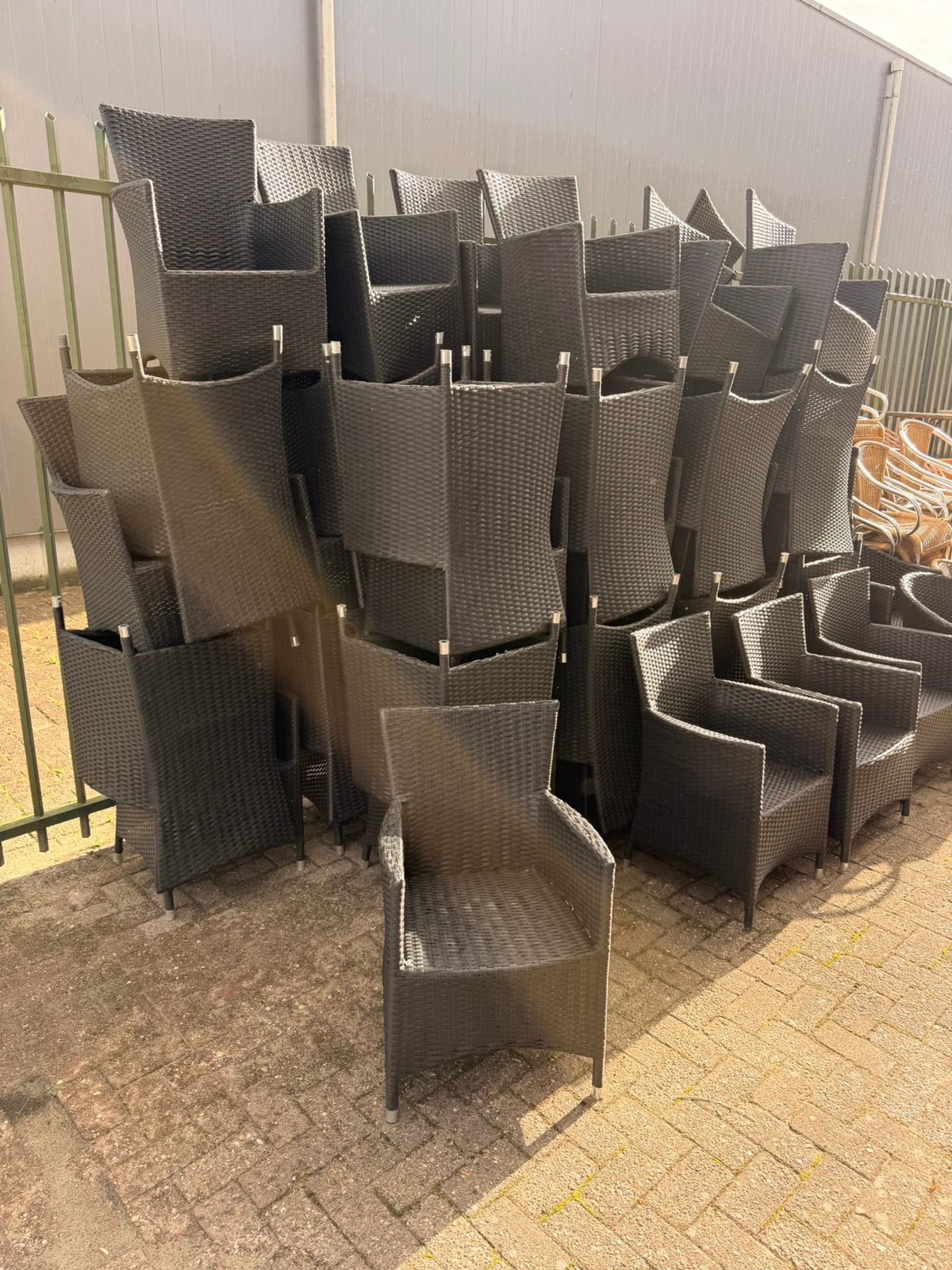 Wicker terrasstoelen aluminium stoelen terras, Ophalen of Verzenden, Gebruikt, Wicker