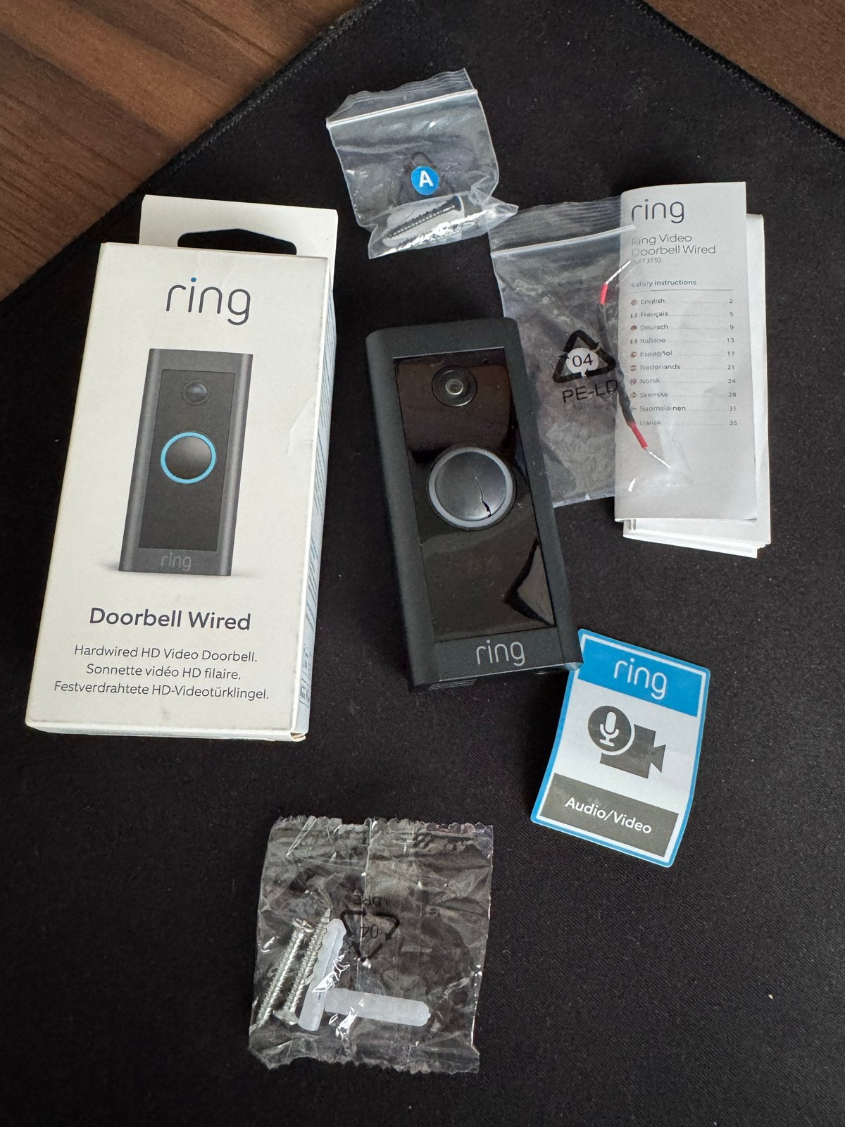 Ring Video Doorbell Wired - Bedraad, Ophalen of Verzenden, Bewegingsdetectiesensor, Zo goed als nieuw, Bedraad