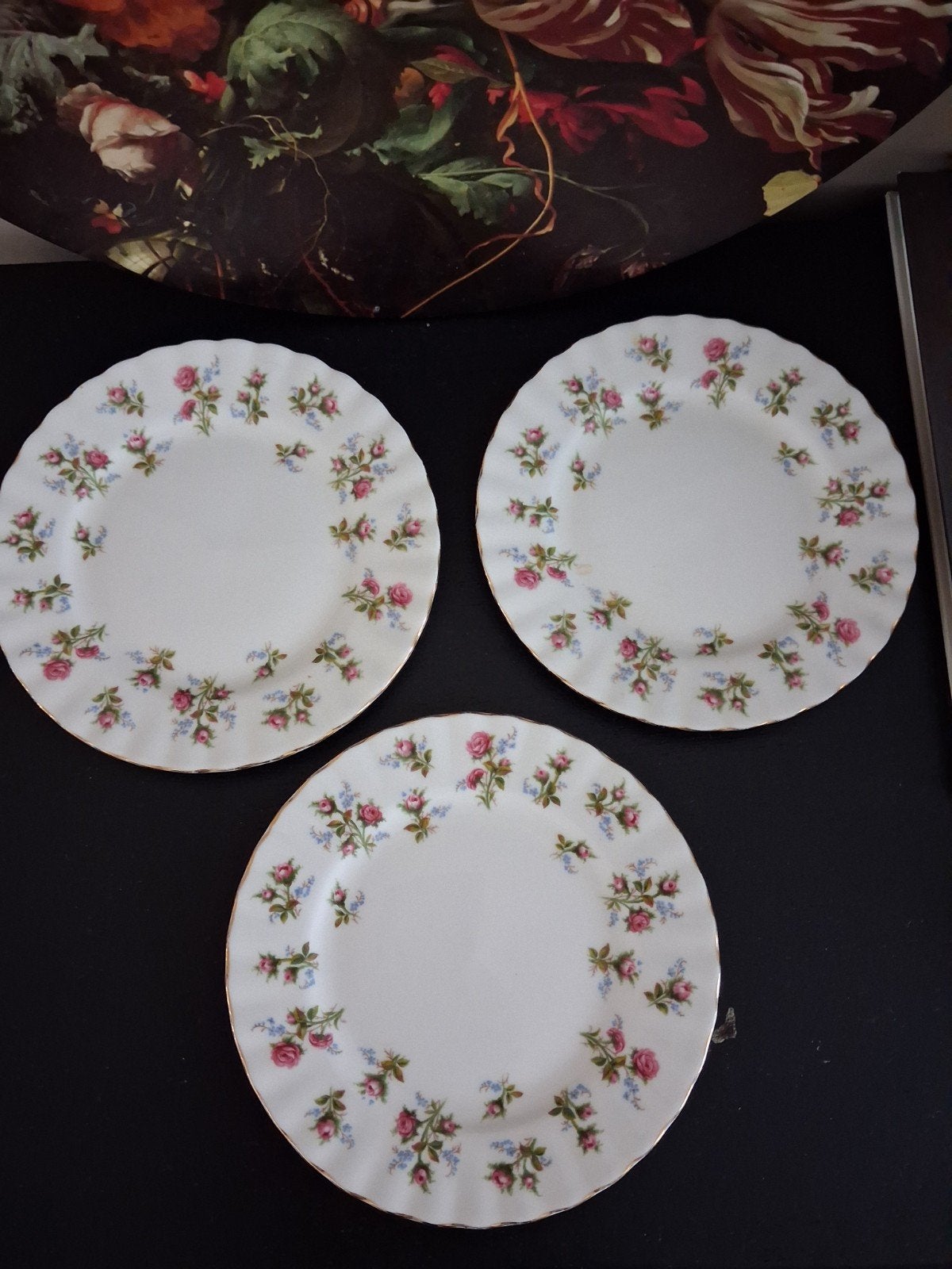 3 Royal Albert Winsome gebaksbordjes - Vintage, Ophalen of Verzenden