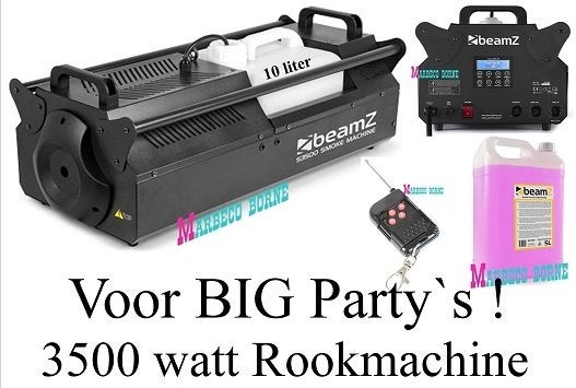 Feest, Carnaval, Rookmachine, Sneeuwmachine, Smoke machine, Rookmachine, Nieuw, Info@marbeco.nl, BeamZ