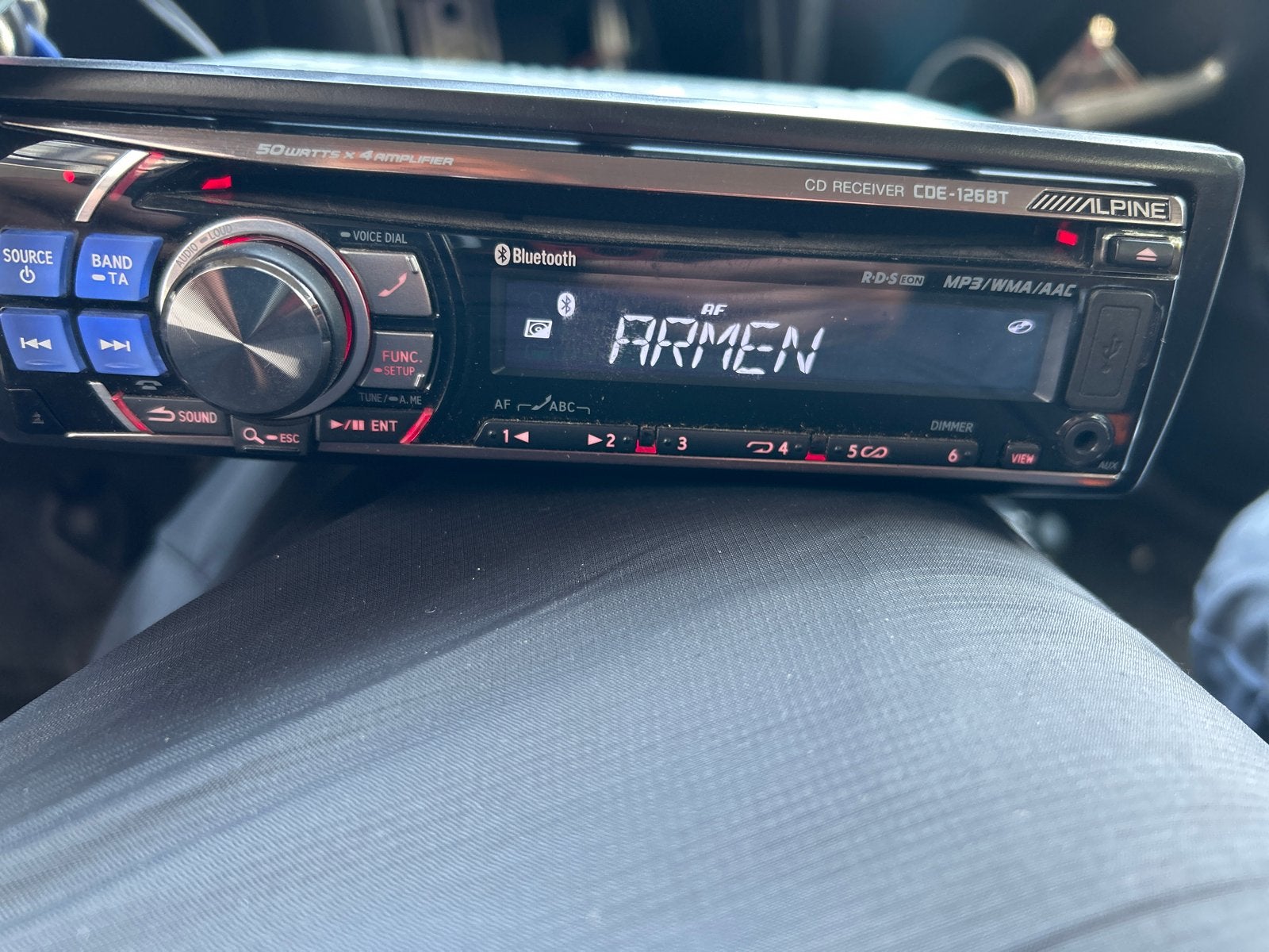 Alpine CDE-126BT CD-ontvanger met Bluetooth, Auto diversen, Autoradio's, Gebruikt, Ophalen of Verzenden