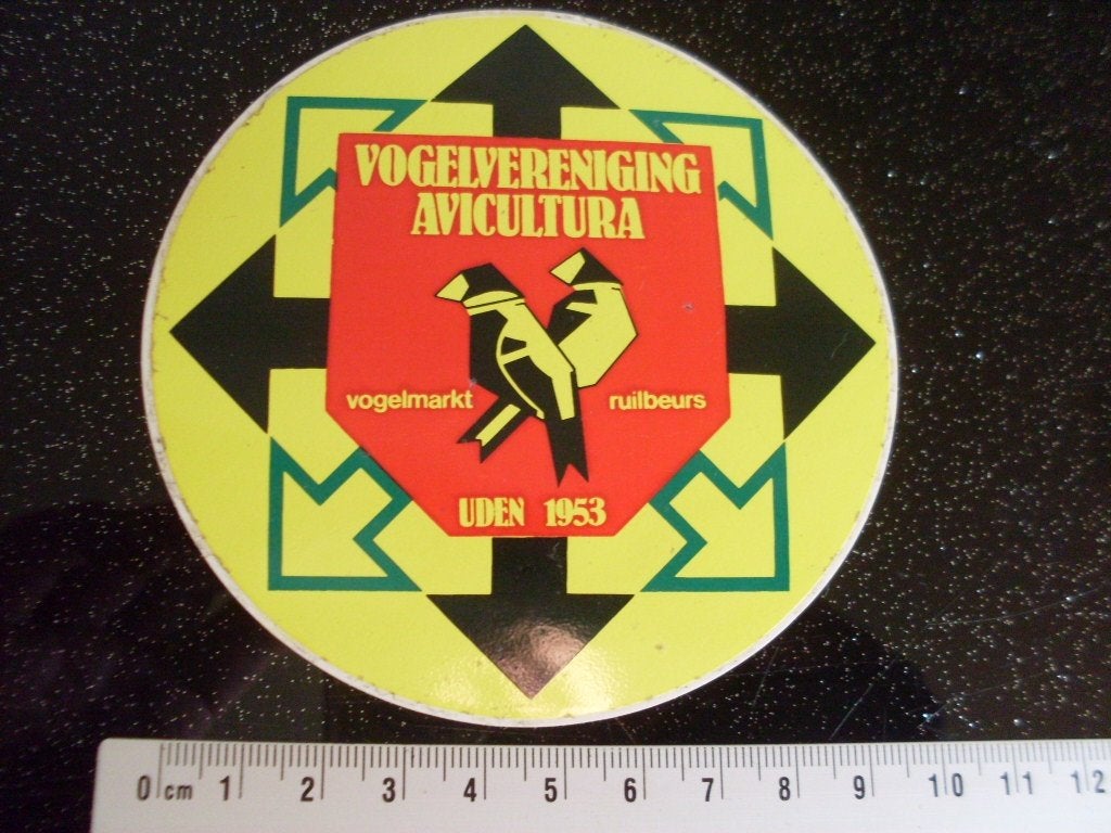 sticker vogelvereniging avicultura uden vogelmarkt ruilbeurs, Verzenden, Zo goed als nieuw, Bedrijf of Vereniging